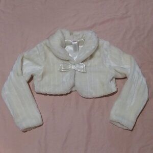 Luxurious and Elegant Faux Fur & Satin Girl's Bolero Jacket